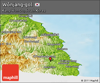 Physical Panoramic Map of Wŏnjang-gol