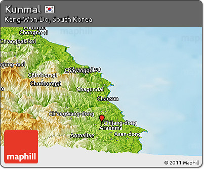 Physical Panoramic Map of Kunmal
