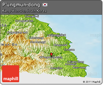 Physical Panoramic Map of P'ungmun-dong