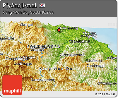 Physical Panoramic Map of P'yŏngji-mal