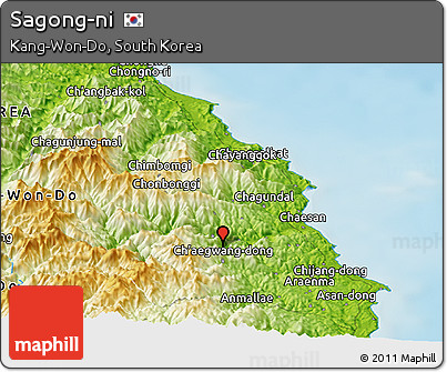 Physical Panoramic Map of Sagong-ni