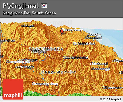 Political Panoramic Map of P'yŏngji-mal