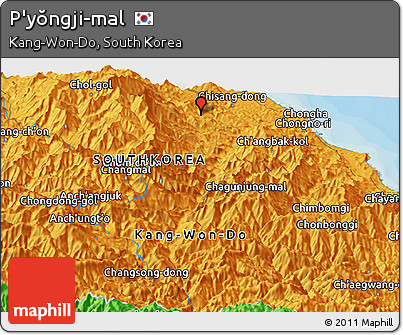 Political Panoramic Map of P'yŏngji-mal
