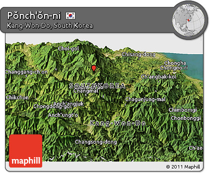 Satellite Panoramic Map of Pŏnch'ŏn-ni