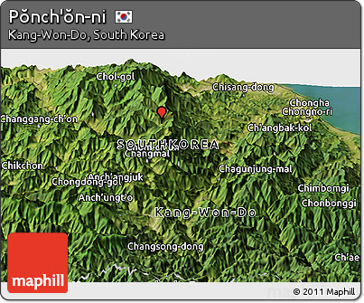 Satellite Panoramic Map of Pŏnch'ŏn-ni