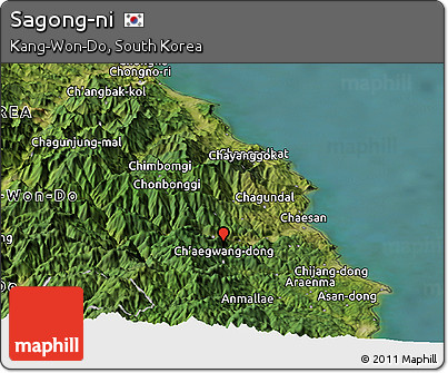 Satellite Panoramic Map of Sagong-ni