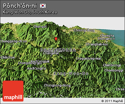 Satellite Panoramic Map of Pŏnch'ŏn-ni