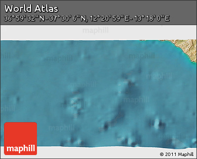 Satellite 3D Map of the Area around 37° 14' 49" N, 12° 49' 29" E