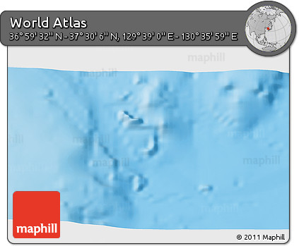Physical 3D Map of the Area around 37° 14' 49" N, 130° 7' 30" E