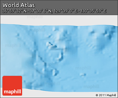 Physical 3D Map of the Area around 37° 14' 49" N, 130° 7' 30" E