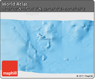 Physical 3D Map of the Area around 37° 14' 49" N, 130° 7' 30" E
