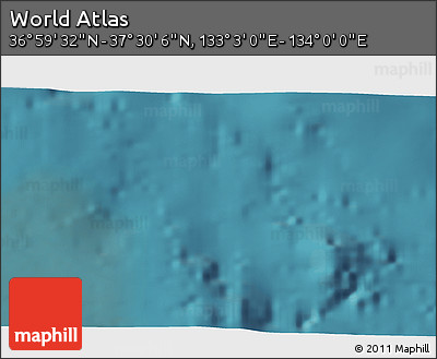 Satellite 3D Map of the Area around 37° 14' 49" N, 133° 31' 30" E