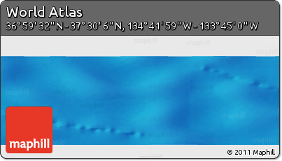 Physical Panoramic Map of the Area around 37° 14' 49" N, 134° 13' 29" W