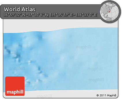 Physical 3D Map of the Area around 37° 14' 49" N, 136° 4' 29" E
