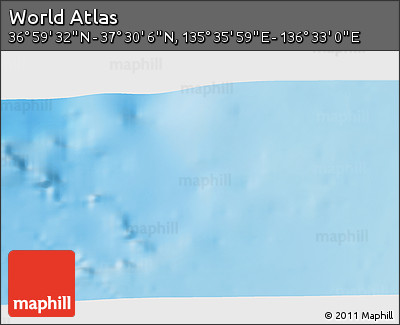 Physical 3D Map of the Area around 37° 14' 49" N, 136° 4' 29" E