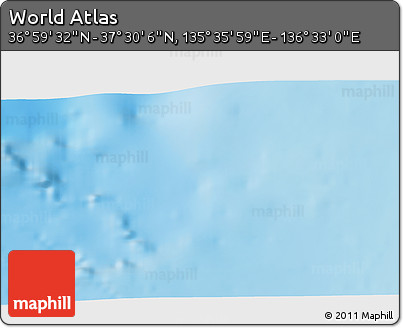 Physical 3D Map of the Area around 37° 14' 49" N, 136° 4' 29" E