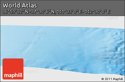Physical Panoramic Map of the Area around 37° 14' 49" N, 142° 1' 30" E