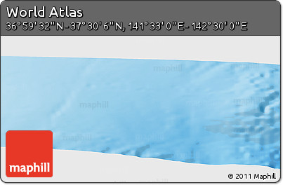 Physical Panoramic Map of the Area around 37° 14' 49" N, 142° 1' 30" E