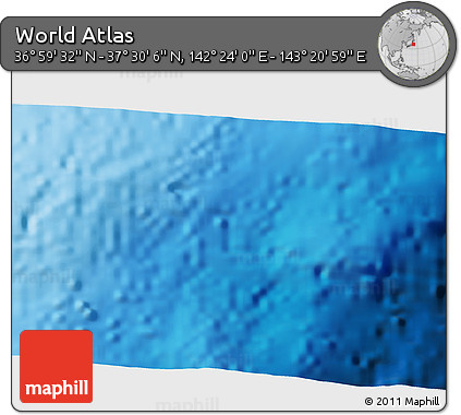 Physical 3D Map of the Area around 37° 14' 49" N, 142° 52' 30" E
