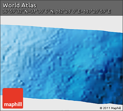 Physical 3D Map of the Area around 37° 14' 49" N, 142° 52' 30" E