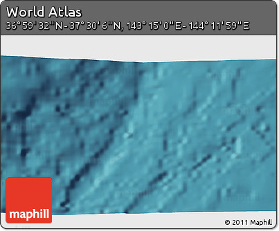 Satellite 3D Map of the Area around 37° 14' 49" N, 143° 43' 29" E