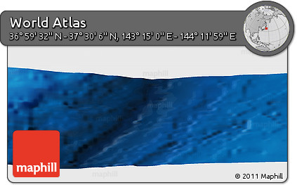 Physical Panoramic Map of the Area around 37° 14' 49" N, 143° 43' 29" E