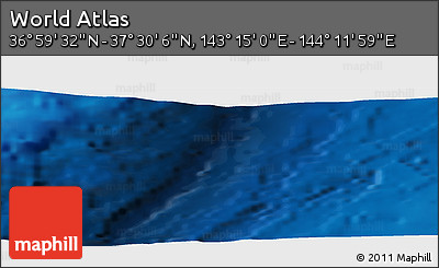 Physical Panoramic Map of the Area around 37° 14' 49" N, 143° 43' 29" E
