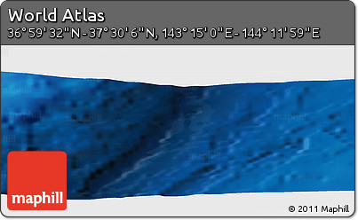 Physical Panoramic Map of the Area around 37° 14' 49" N, 143° 43' 29" E