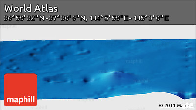Physical Panoramic Map of the Area around 37° 14' 49" N, 144° 34' 29" E