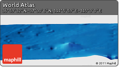 Physical Panoramic Map of the Area around 37° 14' 49" N, 144° 34' 29" E
