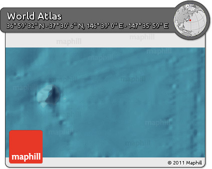 Satellite 3D Map of the Area around 37° 14' 49" N, 147° 7' 30" E