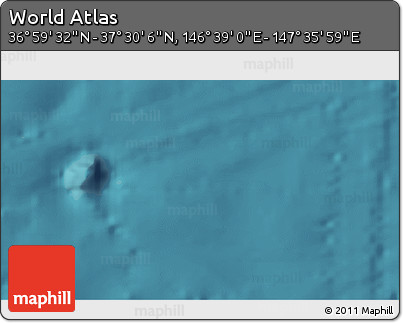 Satellite 3D Map of the Area around 37° 14' 49" N, 147° 7' 30" E