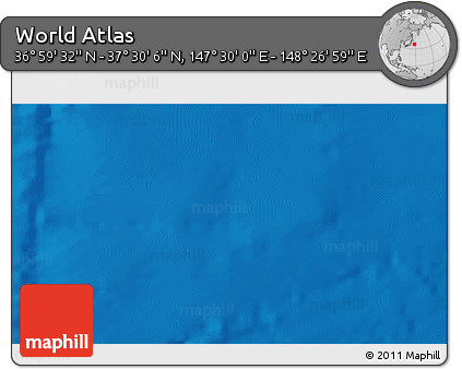Physical 3D Map of the Area around 37° 14' 49" N, 147° 58' 29" E