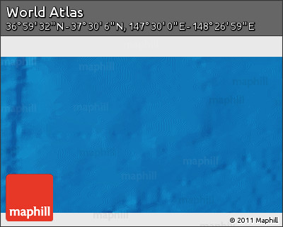 Physical 3D Map of the Area around 37° 14' 49" N, 147° 58' 29" E