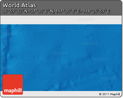 Physical 3D Map of the Area around 37° 14' 49" N, 147° 58' 29" E
