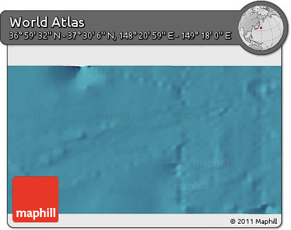 Satellite 3D Map of the Area around 37° 14' 49" N, 148° 49' 29" E
