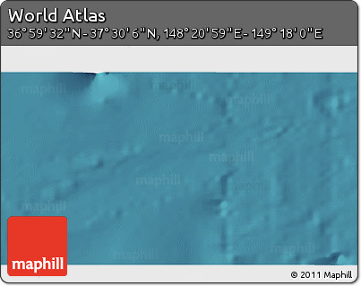 Satellite 3D Map of the Area around 37° 14' 49" N, 148° 49' 29" E