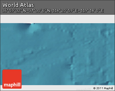 Satellite 3D Map of the Area around 37° 14' 49" N, 148° 49' 29" E