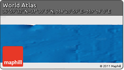 Physical Panoramic Map of the Area around 37° 14' 49" N, 148° 49' 29" E
