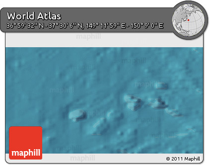 Satellite 3D Map of the Area around 37° 14' 49" N, 149° 40' 30" E