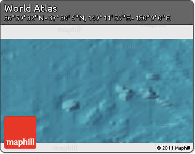 Satellite 3D Map of the Area around 37° 14' 49" N, 149° 40' 30" E