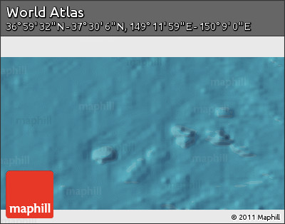 Satellite 3D Map of the Area around 37° 14' 49" N, 149° 40' 30" E