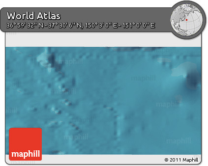 Satellite 3D Map of the Area around 37° 14' 49" N, 150° 31' 30" E