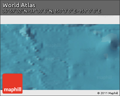 Satellite 3D Map of the Area around 37° 14' 49" N, 150° 31' 30" E