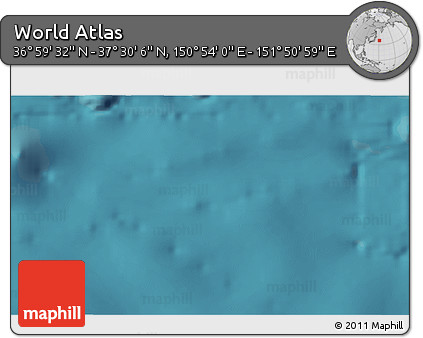 Satellite 3D Map of the Area around 37° 14' 49" N, 151° 22' 30" E
