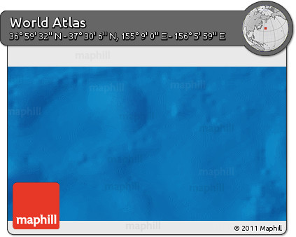 Physical 3D Map of the Area around 37° 14' 49" N, 155° 37' 30" E
