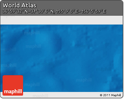 Physical 3D Map of the Area around 37° 14' 49" N, 155° 37' 30" E