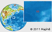 Physical Location Map of the area around 37° 14' 49" N, 155° 37' 30" E