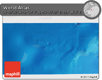 Physical 3D Map of the Area around 37° 14' 49" N, 157° 19' 29" E