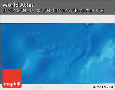 Physical 3D Map of the Area around 37° 14' 49" N, 157° 19' 29" E